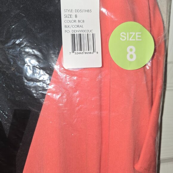 DKNY COLOR BLOCKED ASYMMETICAL DRESS - Picture 3 of 3